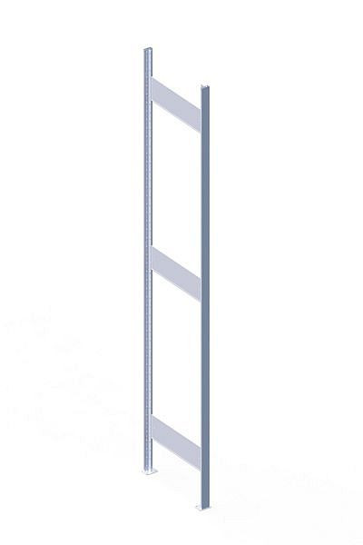Meta S3 T2 N Steckrahmen 2500x500 mm, RAL 7035 Lichtgrau, für Steckregal CLIP, 200177620