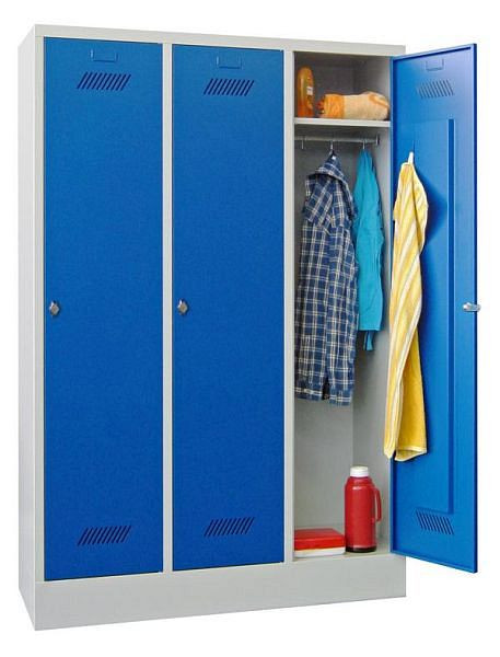 Pavoy Kleiderschrank mit Sockel 1850/500/1200, 3 Abteile, Drehriegelverschluss, 60201-314-432-735303