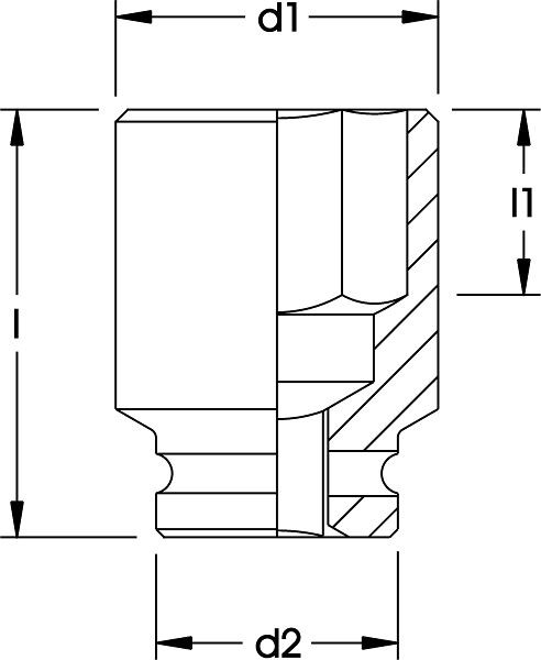ELORA Kraftschrauber-Einsatz 2.1/2", 6-kant, 794-41 mm, 0794000415100