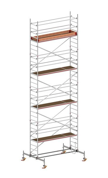 HYMER Fahrgerüst nach DIN EN 1004 mit Comfortaufbau, Rahmenteilbreite 0,80 m, Bühnenlänge 2,95 m, Reichhöhe 9,60 m, 817109