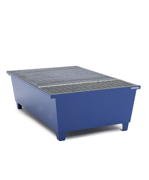 DENIOS Auffangwanne aus Stahl für 1 IBC à 600 Liter, 1104 x 1722 x 540 mm, mit Abfüllbereich, 328455