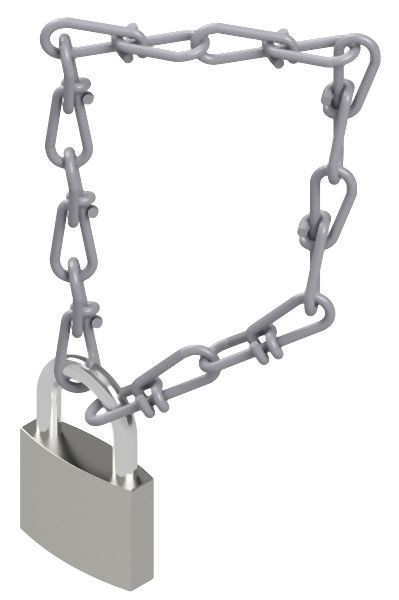 HYMER Zubehörset Kette und Schloss für Zwischenboden klappbar, Stahl galvanisch verzinkt, 20010129
