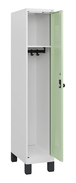 C+P Spind Evolo PLUS, Füße, 1 Abteil, 1630x300x500mm, 9016/6019, Drehriegel, 0490105-10 S10021