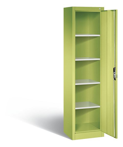 C+P Büroschrank Acurado, H1950xB502xT400mm, Farbe: Viridingrün / Viridingrün, Muldengriff, 5 OH, 9234-000 S10262
