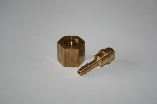 ELMAG Schlauchtülle mit Überwurfmutter, IG 1/4',4 mm, Messing, 42346