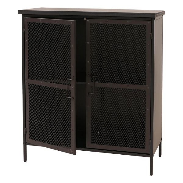 Mendler Apothekerkommode HWC-O79, Schrank Highboard Staufächer, Vintage Shabby-Look 94x80x35cm, Metalloptik, 139299