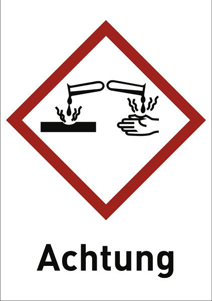 Moedel Korrosiv (GHS 05) Achtung, Folie, 26x37 mm, VE: 500 Stück/Rolle, 56390