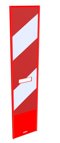 Schake Klemmbake für EURO Schrankenzäune Typ 2/3, beklebt mit Folie Typ RA2/B, einseitig linksweisend, Folie: 800 x 200 mm, rot / weiß, 36050/2L