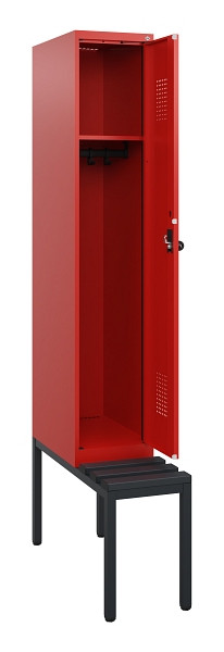 C+P Spind Evolo PLUS, 1 Abteil, 1950x300x815mm, 3020/3020, Drehriegel, Sitzfläche Kunststoff, Sitzbank, 0490505-10 S10079
