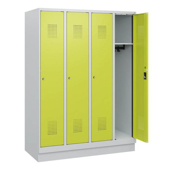 C+P Spind Evolo PLUS, Sockel, 4 Abteile, 1630x1200x500mm, 7035/0024, Zylinderschloss, 0490205-40 S10042