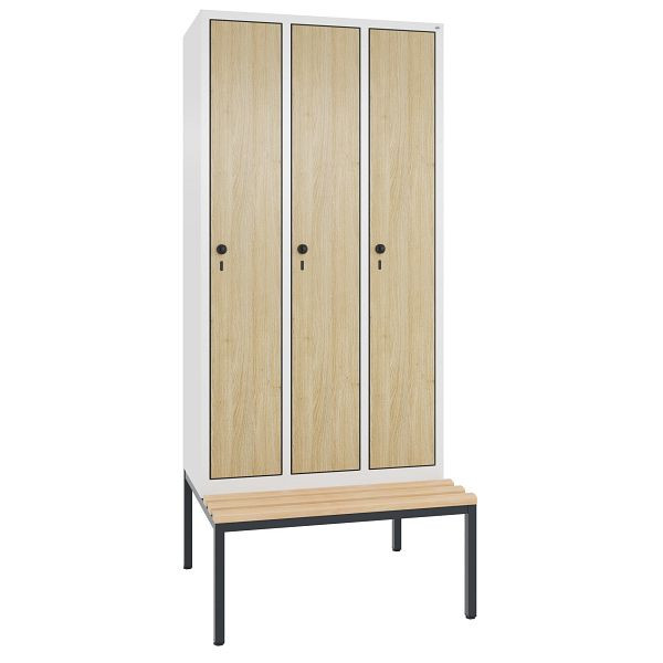 C+P Spind Evolo, 3 Abteile, H2090xB900xT815 mm, Weiß/MDF Eiche, 48050-30 S10842