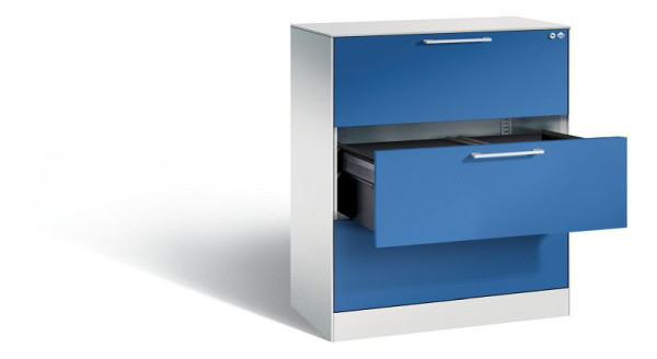 C+P Hängeregistraturschrank Asisto, H1010xB800xT435mm, Farbe: Schwarzgrau / Verkehrsweiß, Bügelgriff, 146043-312 S10118