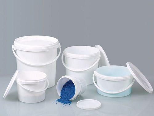 DENIOS Verpackungseimer mit Deckel, aus PP, weiß, 5 Liter, VE: 48 Stück, 309744