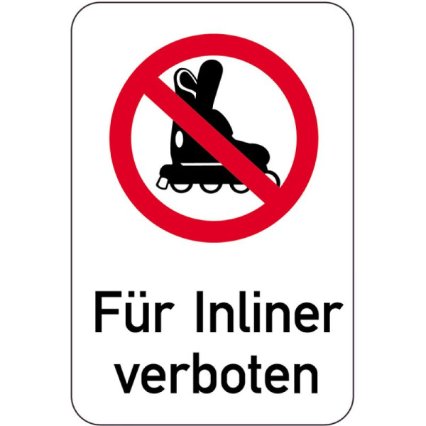 Stein HGS Sonderschild, Für Inliner verboten, 400 x 600 mm, 14977