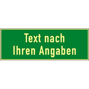 Moedel Rettungszeichen-Text und/oder Symbol nach Angabe, Folie, nachleuchtend, 160-mcd, 297x105mm, 99991