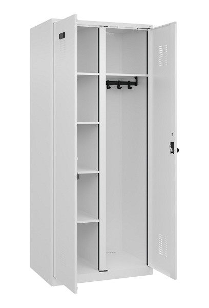 C+P Wäsche-/Garderobenspind Evolo PLUS, 2 Abteile, 1850x800x500mm, 9016/9016, Drehriegel, 049600-22 S10020