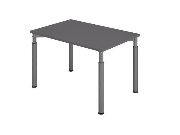 Hammerbacher Schreibtisch 4 Fuß-rund, 120x80cm Graphit/Graphit, VYS12/G/G