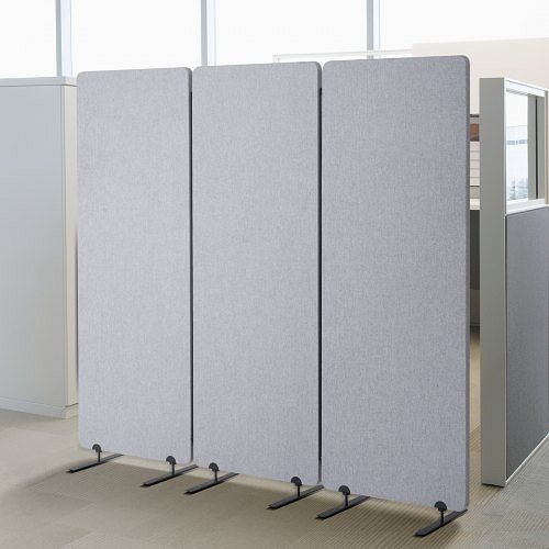 VEVOR Raumteiler 3 Paneele, 1840x350x1655mm, faltbarer Sichtschutz, PET-Polyester, Büro/Schlafzimmer, hellgrau, BLFWFGQ3MB24LHWZRV0