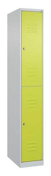 C+P Doppelstöckiger Spind Classic PLUS, 1850x300x500mm, 7035/0024, Zylinderschlösser, 080300-10 S10052