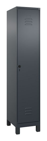 C+P Umkleidespind Classic PLUS mit Mitteltrennwand, Füße, 1950x400x500mm, 7016/7016, Drehriegel, 080010-12F S10000