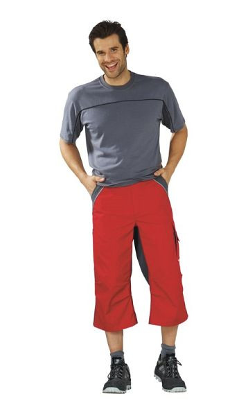Planam Plaline 3/4 Hose, rot/schiefer, Größe XXXL, 2557064
