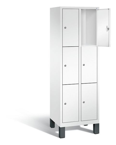 C+P Schließfachschrank Evolo, H1850xB610xT500mm, Farbe: Verkehrsweiß, 48010-203 S10145