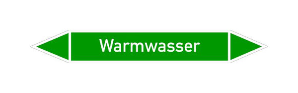 Schilder Klar Rohrleitungskennzeichen Warmwasser, 100x15 mm Folie selbstklebend, 101472/60