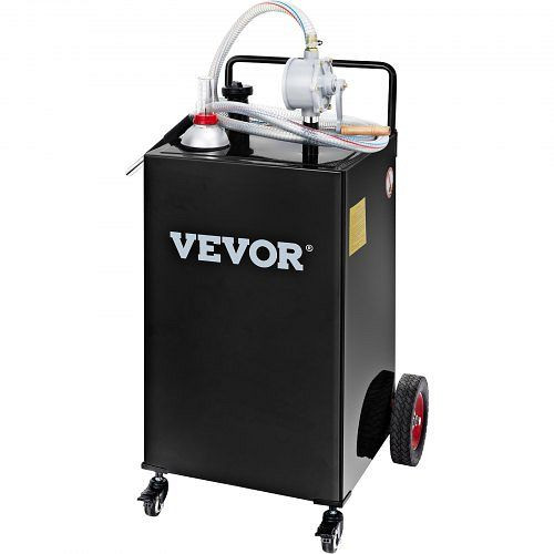 VEVOR Fuel Caddy Kraftstoffspeichertank 35 Gallonen 4 Räder mit manueller Pumpe, Schwarz, SYJYCHSGJL435AHJVV0