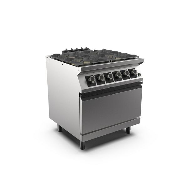 Mareno M1-900 Gaskocher mit 4 Brennern und Elektrobackofen GN 1/1, 80cm, PC98GFEV, 191.107