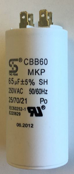 ELMAG Kondensator 65uF - 250V, zu ES 2500W/12 - altes Modell, 9503668