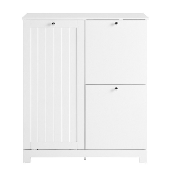 SoBuy Wäscheschrank mit 2 Schubladen Weiß 78x38x90 cm, Modern, BZR213-W