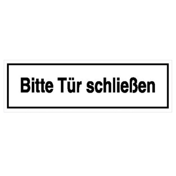 Stein HGS Hinweisschild zur Betriebskennzeichnung, Bitte Tür schließen, 250 x 70 mm / Folie, selbstklebend, 21.5368
