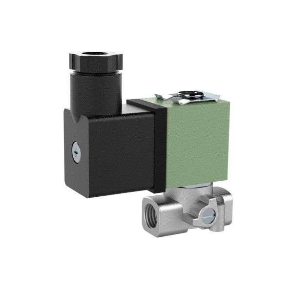 Riegler 3/2-Wege-Magnetventil,ES,NC,direktgesteuert,230VAC,50-60 Hz,FPM,G 1/8,PN 0-15 bar, 158093