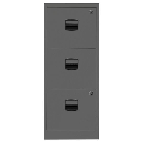 Bisley Home Hängeregistraturschrank PFA, 3 HR-Schubladen, 634 anthrazitgrau, PFA3F634