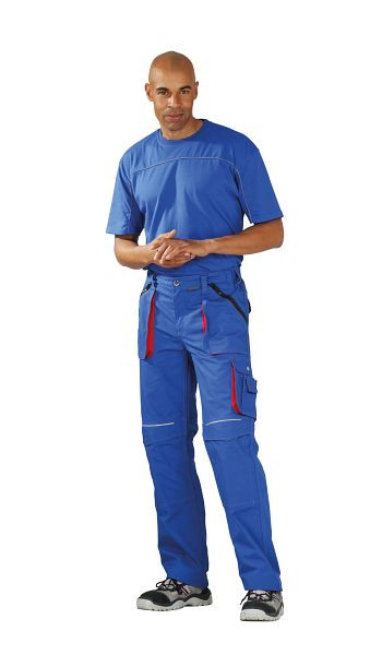 Planam Basalt Bundhose, kornblumenblau/rot, Größe 64, 2821064