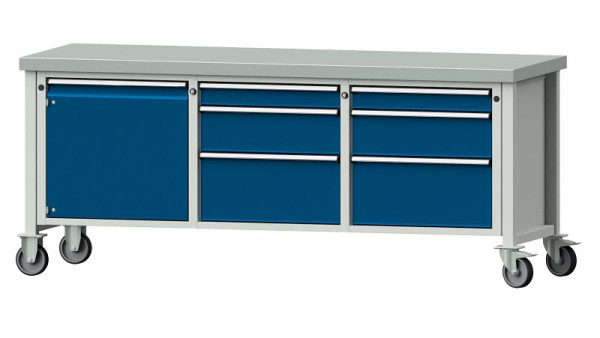 ANKE Werkbänke Kastenwerkbank, Modell 125 V, 2000 x 700 x 850 mm, RAL 7035/5010, ZBP 50 mm, 306.074