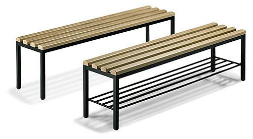 Bedrunka+Hirth Freistehende Sitzbank, ohne Schuhrost, 1000 x 353 x 420 mm, 06.50.000