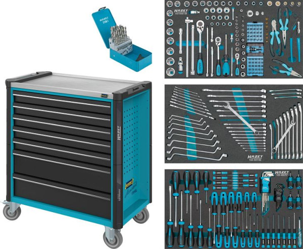 Hazet Werkstattwagen Assistent, Schubfächer, flach: 5x 77x696x398 mm, Anzahl Werkzeuge: 265, 179NXL-7/265