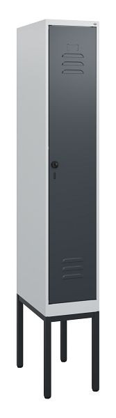 C+P Umkleidespind Classic PLUS, Gestell, 1950x300x500mm, 7035/7016, Drehriegel, 0800305-10 S10008