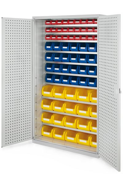 Kappes Großraum Schrank Modell 11 RAL 7035, 1950 x 1130 x 590 mm, Türinnenseite: RasterPlan Lochplatten, 1780.02.3013