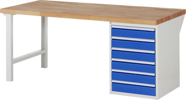 RAU Werkbank Serie 7000 - Modell 7516-1, B2000 x T900 x H890 mm, Systemunterbau B2000 x T850 x H850 mm, 03-7516A1-209B4M.11