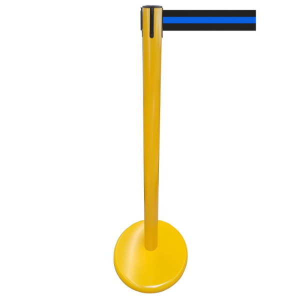 Stein HGS Personenleitsystem -P-Line Future-, Metall/ gelb, schwarz/blau waagerecht (geblockt), mit Gurtendstück (Standard), 15698-0702