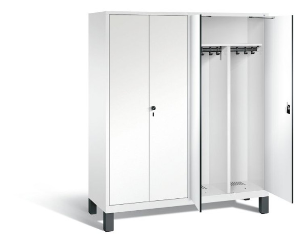 C+P Schwarz-Weiss-Spind Evolo, H1850xB1590xT500mm, Farbe: Verkehrsweiß / Dekor Weiß, 48012-42 S10089