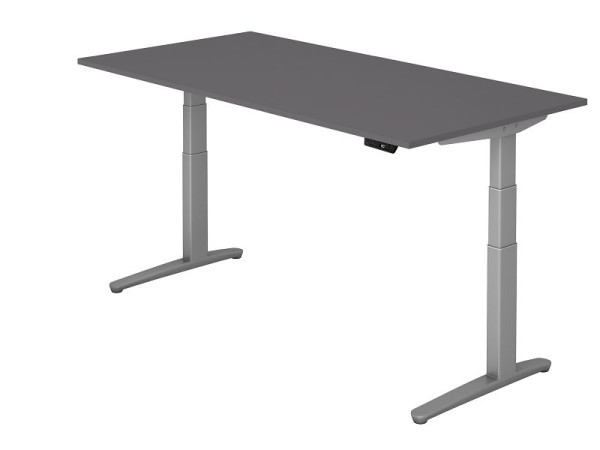 Hammerbacher Sitz-Steh-Schreibtisch elektrisch 200x100cm Graphit/s, Rechteckform, VXBHM2E/G/SS
