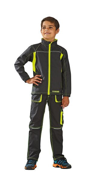 Planam Basalt Neon Junior Softshelljacke, anthrazit/gelb, Größe 110/116, 6130110