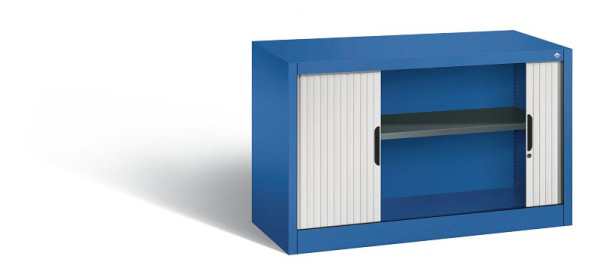 C+P Rollladenschrank Omnispace, H720xB1200xT420mm, Farbe: Enzianblau / Lichtgrau, Griffmulde, 1 OH, 3253-00 S10138