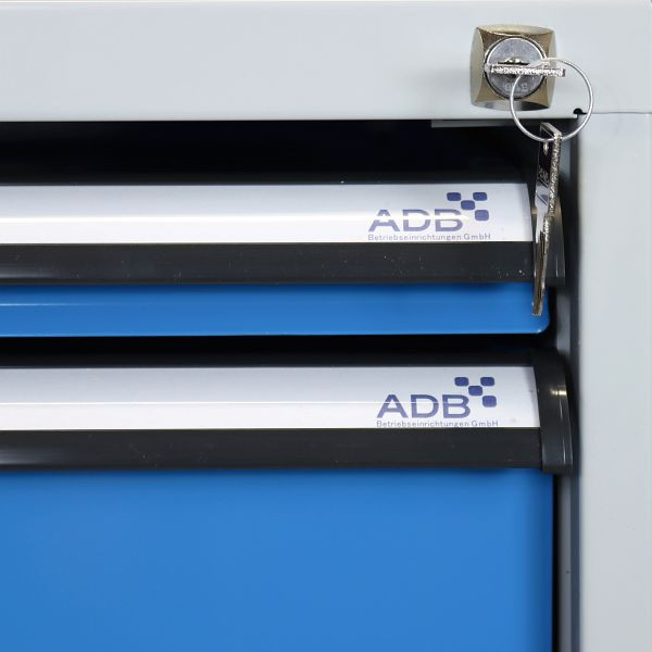 ADB Werkbank PROFI 2000, 6 Schubladen, Lichtgrau, Höhe 850 mm, 42695
