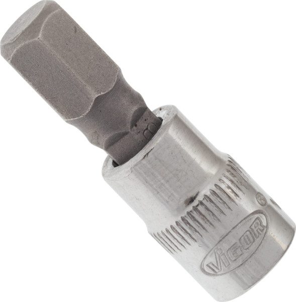 VIGOR Schraubendreher-Einsatz, Vierkant hohl 6,3 mm (1/4 Zoll), Innen-Sechskant Profil, 8 mm, V2435N