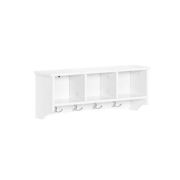 SoBuy Wandgarderobe mit einem Regal Weiß 60x15x23 cm, Modern, FRG48-W