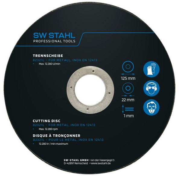 SW-Stahl Schruppscheibe für Metall, 125 x 6,0 x 22 mm, VE: 10 Stück, 82321L